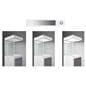 Exhibit pedestal case with video screen and dimming LED lights