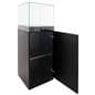 Glass-top pedestal display case with storage area with removable shelf  and 22lb weight capacity