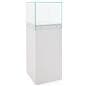 Glass-top pedestal display case with matte finish