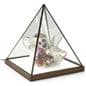 Lighted pyramid glass box with antique finish