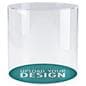 Round plastic cylinder display case with printed base