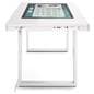 Interactive touch screen table showing the side of the table where ports are located for easy accessibility 