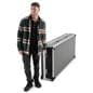 Storage case for floor standing digital signage with rubber wheels for transportation