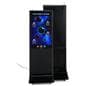 Advertising multimedia kiosk with caster wheels