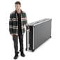 Storage case for floor standing digital signage with 3 heavy duty spring loaded handles