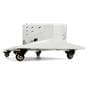 Advertising Multimedia Kiosk showcasing the base and locking caster wheels that are included for this unit