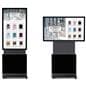 Rotating touch screen digital signage showcasing the unit in portrait orientation showing a retail clothing stores website in vivid 1920 x 1080 resolution
