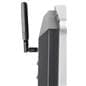 Digital display advertising floor stand with an external antenna with a flat paddle shape