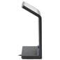 Floor standing touch screen kiosk showcasing its sleek slanted side angle