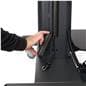 Motorized height adjustable tv stand with built-in wire management caps