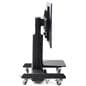 Motorized height adjustable tv stand with side angle shown