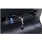 Horizontal touch screen display floor stand with locking control panel