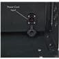 LED poster display showcasing the power cord input with rubber gasket to keep dust out of