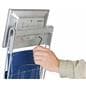Digital signage video literature rack with locking bracket