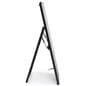 Side view of digital sandwich board with collapsible folding A-frame design