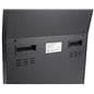 Backlit multimedia kiosk with signage and pull handles 