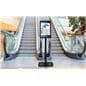 22" height adjustable touch kiosk compatible with  75mm x 75mm and 100mm x 100mm VESA mounts