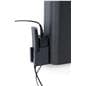 Motorized TV wall mount includes a remote holder for the wired option