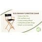 Custom directors chair with easy assembly 