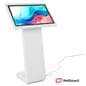 Horizontal touch screen display floor stand comes with subscription to Wallboard's CMS software
