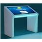 Edge lit horizontal touch screen kiosk shown in dark space to showcase the illuminated LED strip feature