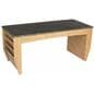 Light Oak Magazine Coffee Table with Double Wide Pockets