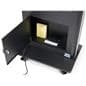 Floor standing suggestion box with video screen and locking door