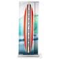 3D effect dual layer pull up banner stand with fully retract banners into metal base
