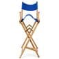 This wood directors chair with slim profile when folded