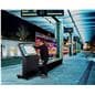 Outdoor touch screen display with a unit being utilized in a public transit area