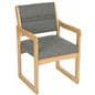 Charcoal Grey Lobby Chair with Fabric Cushions