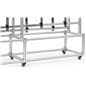 Freestanding video wall mount with six locking caster wheels