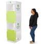 Flat pack cube display signage with 2 headers 