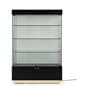 Light up display case with white backwall