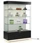 Light up display case with storage