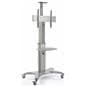 Height Adjustable Rolling TV Stand for Flat Screen TV