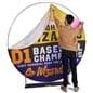 Custom printed seven foot EZ Extend circle backdrop with easy set up