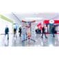 Fabric banner display stand with soft knit polyester fabric