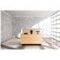 Wooden display counter with minimalist design