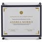 Acrylic wall mount sign holder with  standoffs accommodates portrait and landscape display options