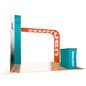Modular trade show booth kit with zip up polyester panels 