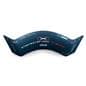 Curved tension fabric display measures 8 feet tall 