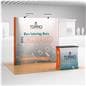 Curved pop up trade show booth with custom dye sublimation artwork 