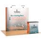 Curved pop up trade show booth with convenient collapsible design 