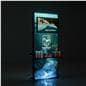 Double-Sided Lightbox Monitor Stand with Shelving features built-in LED lights