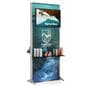 Double-Sided Lightbox Monitor Stand with Shelving features an adjustable shelf and monitor mount