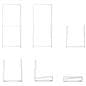 Foldable Tension Fabric Display being shown in the stages from standing assembled to being folded for compact storage