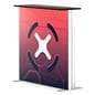Custom illuminated trade show counter with double sided graphics