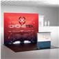 Custom illuminated trade show counter with silicone edge graphics 