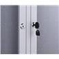 Indoor enclosed bulletin board cabinet with set of two keys